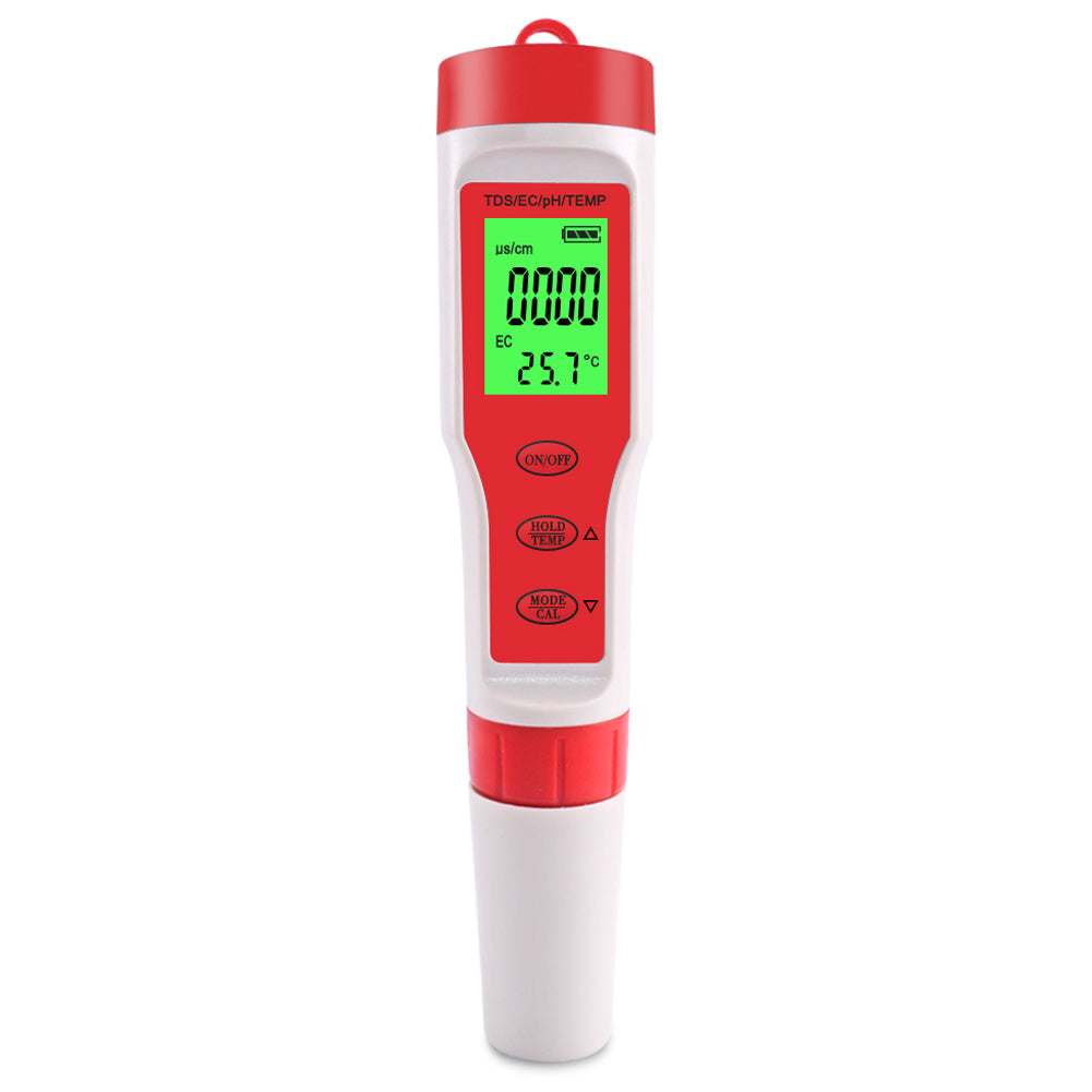 4-in-1 Multifunctional PH/EC/TDS/Temp Meter Portable Water Quality Digital Backlit Tester Pen (without Battery) 4-in-1 Multifunctional PH/EC/TDS/Temp Meter Portable Water Quality Digital Backlit Tester Pen (without Battery)